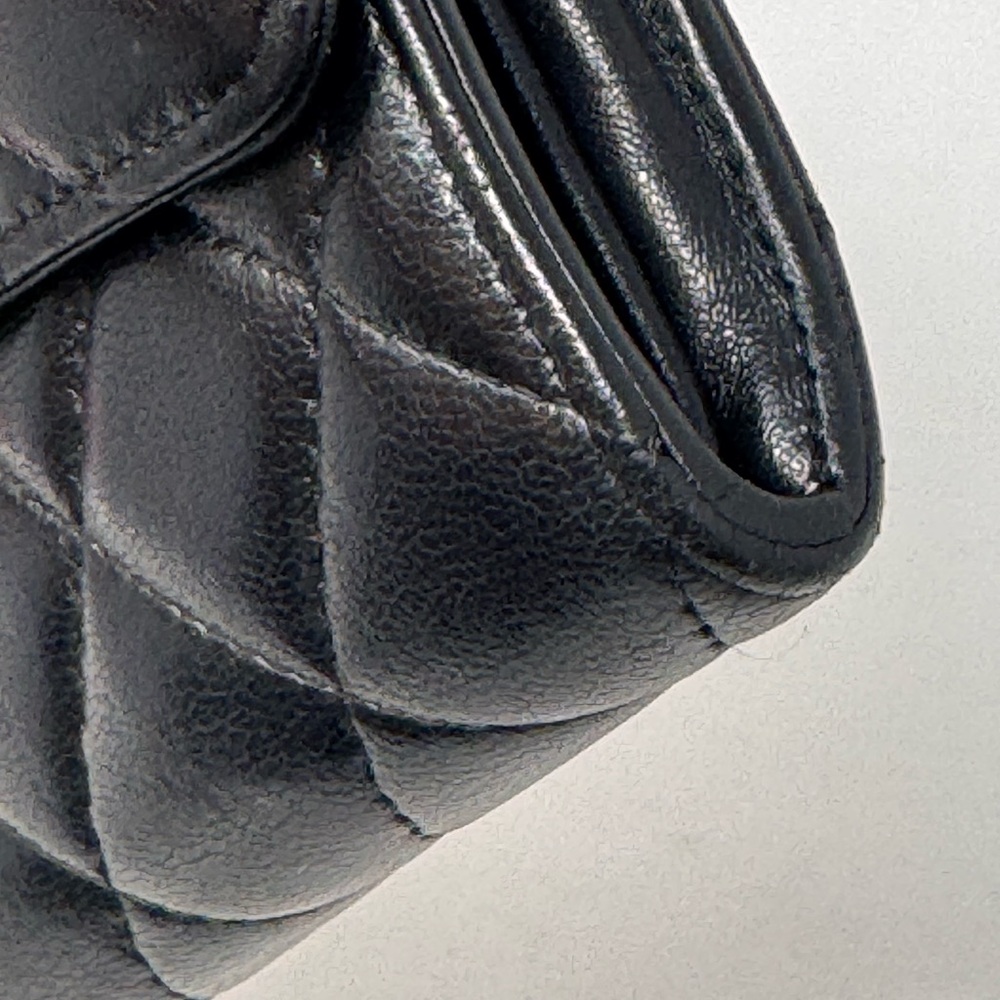 💯Authentic CHANEL Black Quilted Lambskin Classic Flap Continental Wallet - Picture 6 of 9